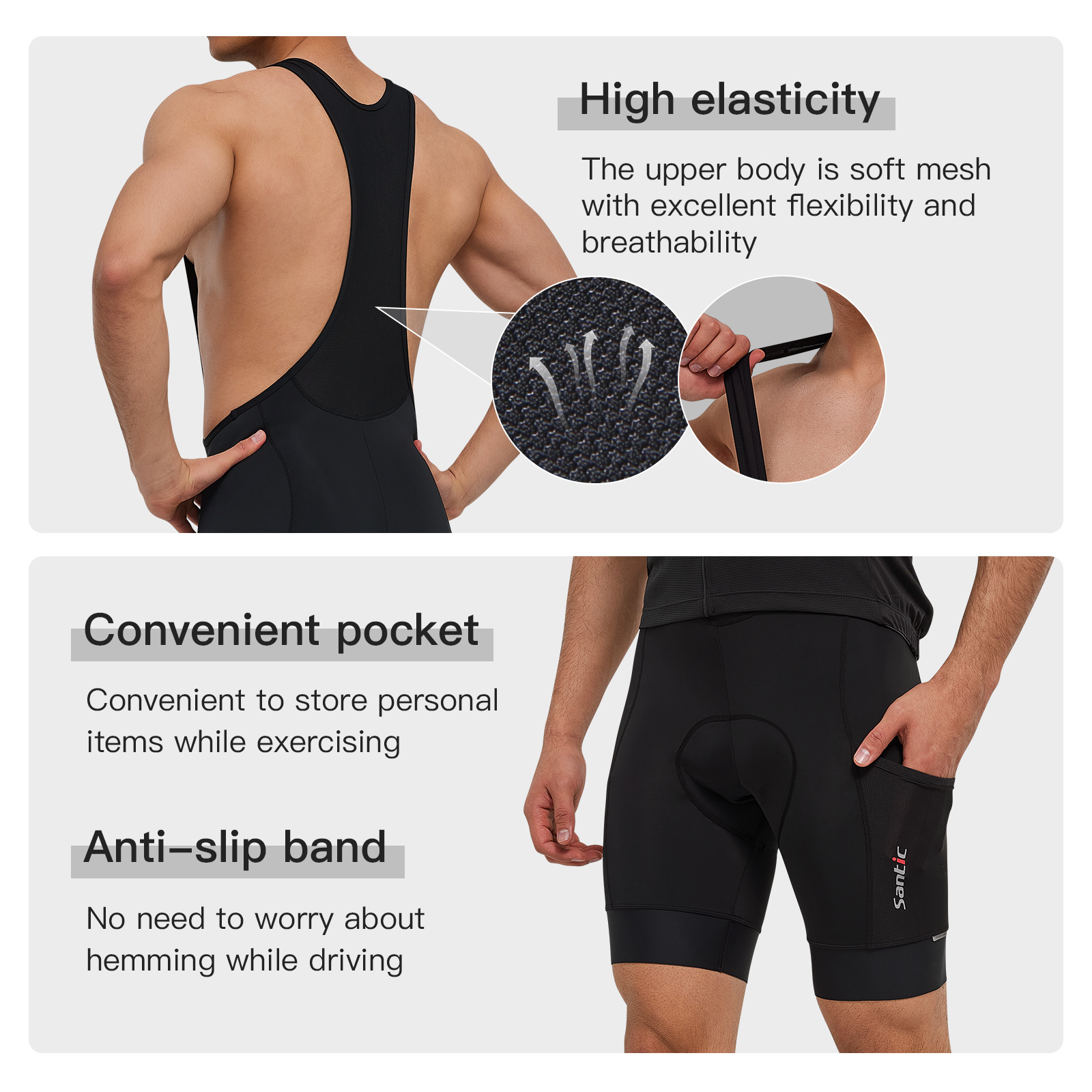 Santic Men Cycling Bib Shorts  - Race Bib 评论和价格
