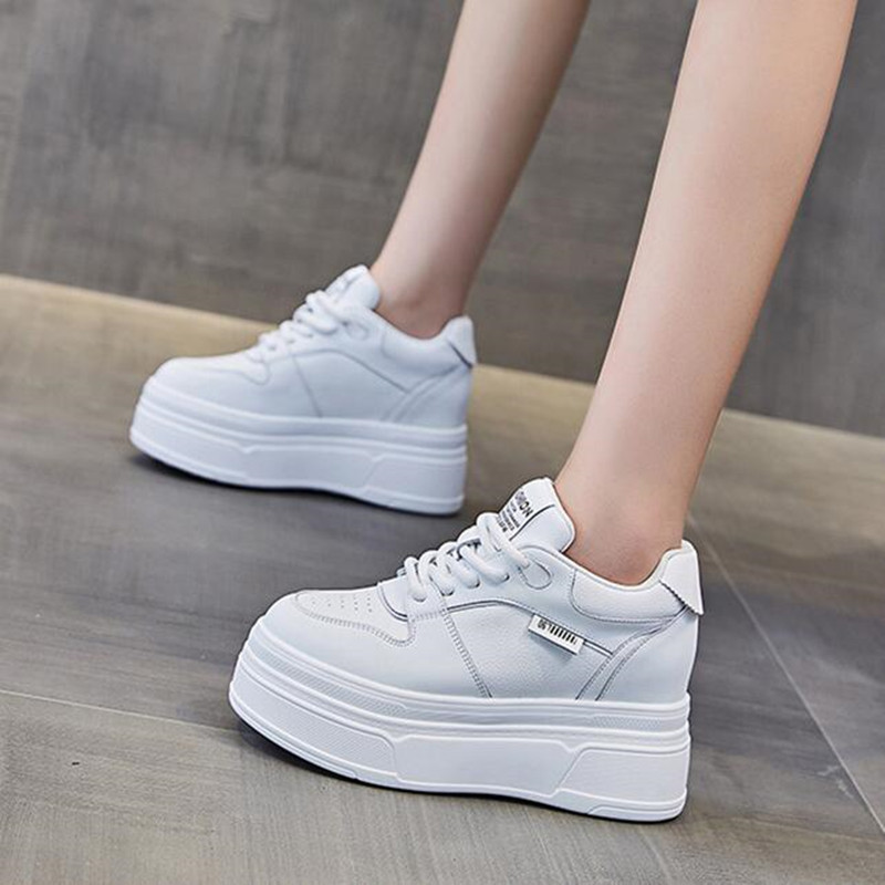 9CM Genuine Leather NEW Brand  - Running Shoes Women 评论和价格