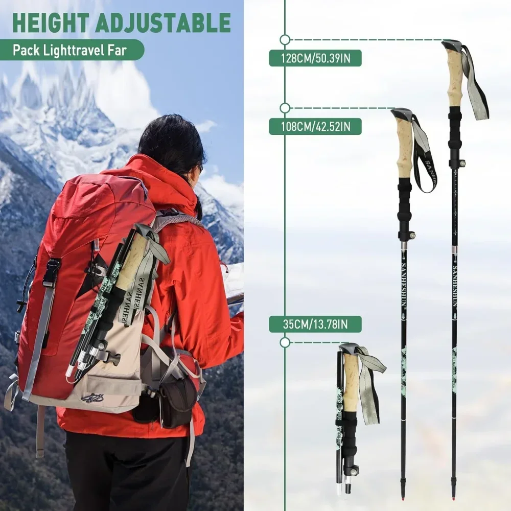 2 Pack Lightweight Foldable Tr - Trekking Pole Carbon 评论和价格