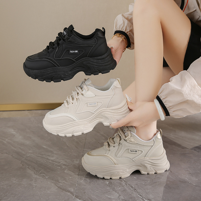 Women's Leather Low-Top Dad Sh - Running Shoes Women 评论和价格