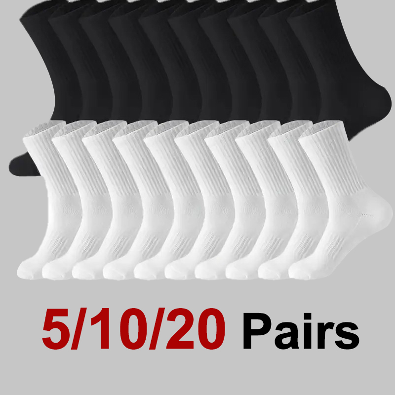 5/10/20 Pairs Men Solid Color  - Sports Socks 评论和价格